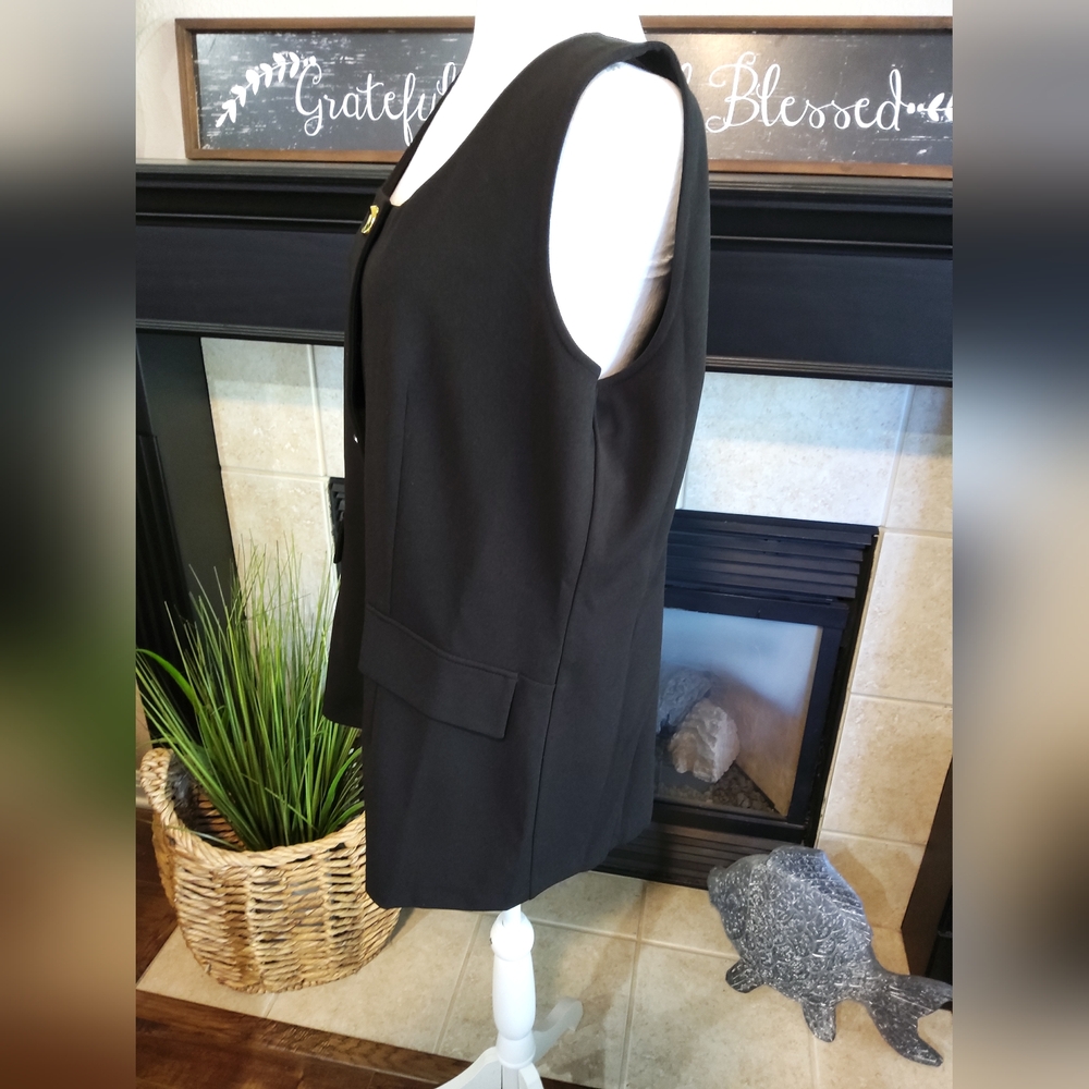 New York & Company Black Vest with Gold Buttons - Picture 5 of 7